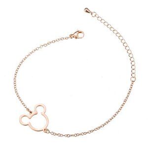 18k Rose Gold Plated Stainless Steel Mickey Bracelet